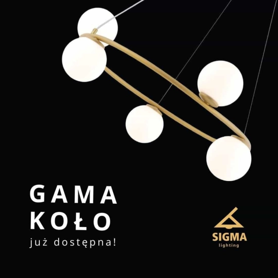 Lampa wisząca GAMA 5 ZŁOTY 33381 SIGMA